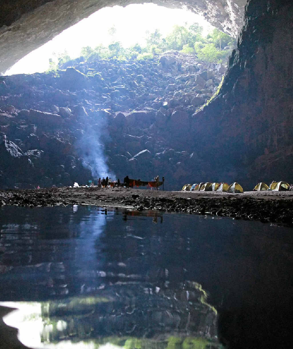 “PREHISTORIC”: Former Beerwah residents Sam Templar and Tessa Penshorn (centre) were among the first to trek through the world’s largest cave Son Doong in Vietnam. “PREHISTORIC”: Former Beerwah residents Sam Templar and Tessa Penshorn (centre) were among the first to trek through the world’s largest cave Son Doong in Vietnam.